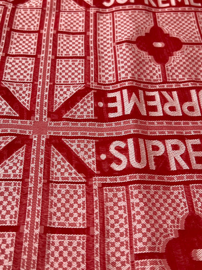 【中古美品】【メンズ】 Supreme シュプリーム 24SS TRAY JACQUARD S/S SHIRT トレイ ジャカード ショートスリーブシャツ 半袖 トップス 149-260705-kk-02-hon サイズ：L カラー：レッド 万代Net店