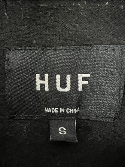 【中古品】【メンズ】 HUF ハフ L/S WORK SHIRT JACKET ロングスリーブ ワーク シャツジャケット ライトアウター 142-260803-kk-09-hon サイズ：S カラー：ブラック 万代Net店