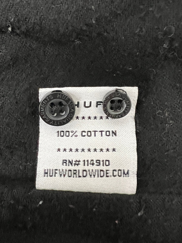 【中古品】【メンズ】 HUF ハフ L/S WORK SHIRT JACKET ロングスリーブ ワーク シャツジャケット ライトアウター 142-260803-kk-09-hon サイズ：S カラー：ブラック 万代Net店