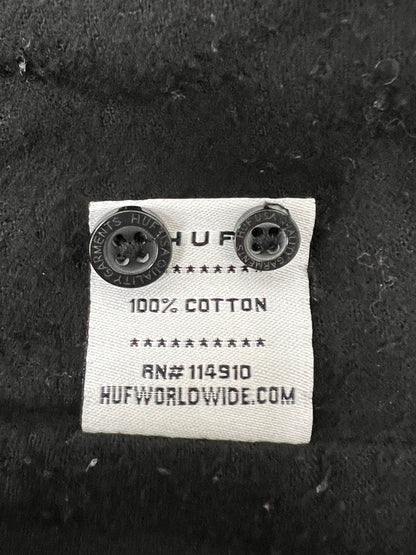 【中古品】【メンズ】 HUF ハフ L/S WORK SHIRT JACKET ロングスリーブ ワーク シャツジャケット ライトアウター 142-260803-kk-09-hon サイズ：S カラー：ブラック 万代Net店