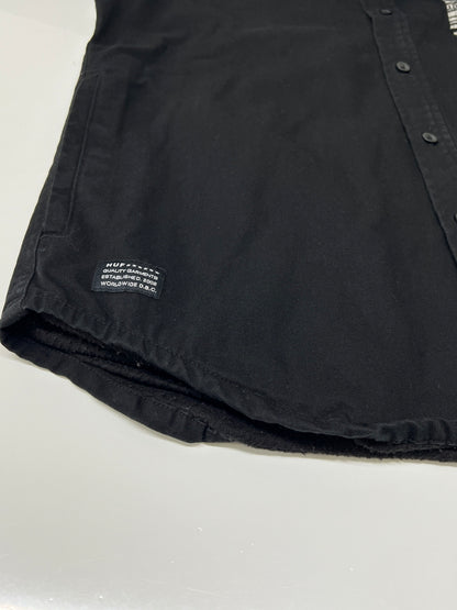 【中古品】【メンズ】 HUF ハフ L/S WORK SHIRT JACKET ロングスリーブ ワーク シャツジャケット ライトアウター 142-260803-kk-09-hon サイズ：S カラー：ブラック 万代Net店
