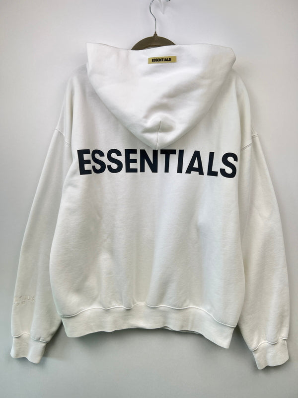 【中古品】【メンズ】 FEAR OF GOD ESSENTIALS フィアーオブゴッド エッセンシャルズ BACK LOGO PULLOVER HOODIE バックロゴ プルオーバーフーディー トップス パーカー 142-260705-kk-10-hon サイズ：M カラー：ホワイト 万代Net店