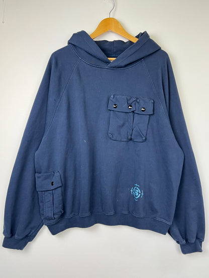 【中古品】【メンズ】 SUPPLIER サプライヤー Cargo Pocket Hoodie 85765850 カーゴポケットフーディー トップス 142-260808-SH-21-hon サイズ：L カラー：ネイビー 万代Net店