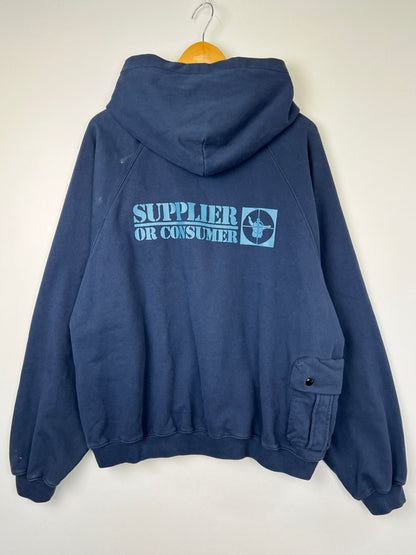 【中古品】【メンズ】 SUPPLIER サプライヤー Cargo Pocket Hoodie 85765850 カーゴポケットフーディー トップス 142-260808-SH-21-hon サイズ：L カラー：ネイビー 万代Net店