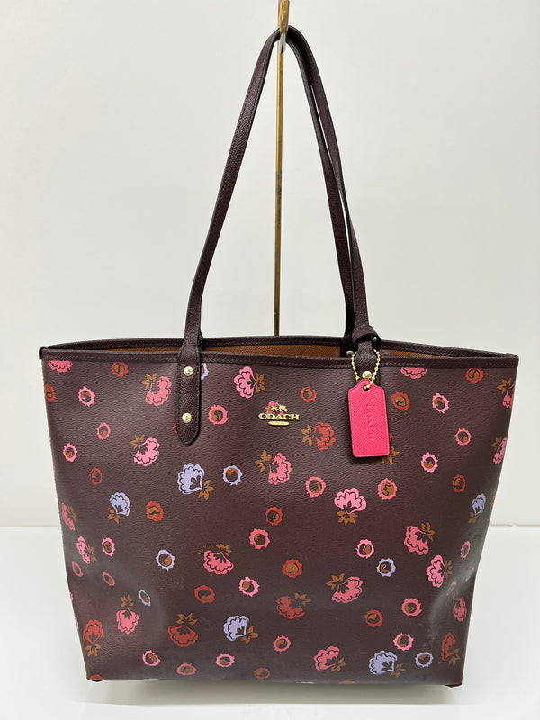【中古品】【レディース】 COACH コーチ REVERSIBLE CITY TOTE PRIMROSE FLORAL PRINT F22236 リバーシブル シティー トート プリムローズ フローラル プリント カバン 180-260815-kk-20-hon カラー：ブラウン 万代Net店