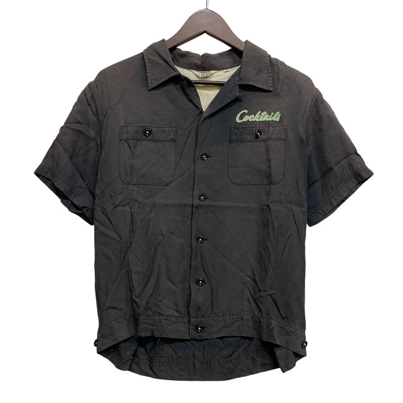 【現状渡し品】【メンズ】 THE FLAT HEAD ザフラットヘッド CADILLAC RANCH RAYON S/S BOWLING SHIRT キャデラックランチ レーヨン ボーリングシャツ 半袖 145-260715-as-04-izu サイズ：36 カラー：ブラック系 万代Net店