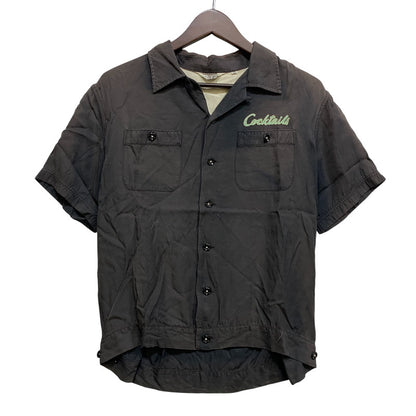 【現状渡し品】【メンズ】 THE FLAT HEAD ザフラットヘッド CADILLAC RANCH RAYON S/S BOWLING SHIRT キャデラックランチ レーヨン ボーリングシャツ 半袖 145-260715-as-04-izu サイズ：36 カラー：ブラック系 万代Net店
