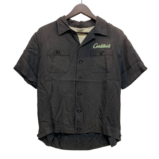 【現状渡し品】【メンズ】 THE FLAT HEAD ザフラットヘッド CADILLAC RANCH RAYON S/S BOWLING SHIRT キャデラックランチ レーヨン ボーリングシャツ 半袖 145-260715-as-04-izu サイズ：36 カラー：ブラック系 万代Net店