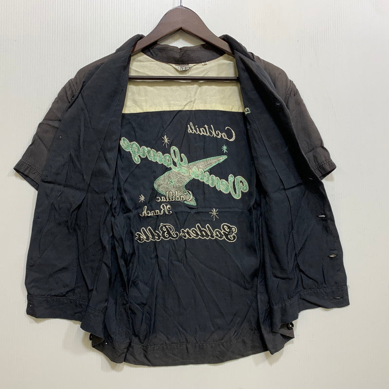 【現状渡し品】【メンズ】 THE FLAT HEAD ザフラットヘッド CADILLAC RANCH RAYON S/S BOWLING SHIRT キャデラックランチ レーヨン ボーリングシャツ 半袖 145-260715-as-04-izu サイズ：36 カラー：ブラック系 万代Net店