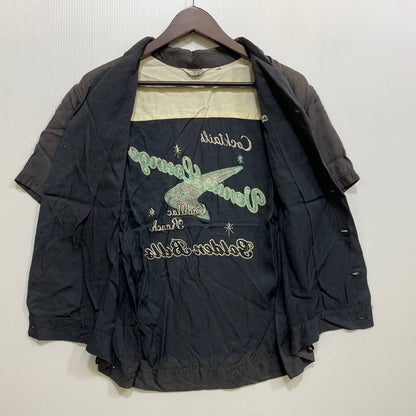 【現状渡し品】【メンズ】 THE FLAT HEAD ザフラットヘッド CADILLAC RANCH RAYON S/S BOWLING SHIRT キャデラックランチ レーヨン ボーリングシャツ 半袖 145-260715-as-04-izu サイズ：36 カラー：ブラック系 万代Net店