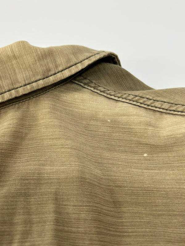 【中古品】【メンズ】 REMI RELIEF レミレリーフ L/S FLOWER STUDS MILITARY SHIRT ロングスリーブ フラワースタッズ ミリタリーシャツ 長袖 トップス 140-260803-kk-25-hon サイズ：M カラー：カーキ 万代Net店