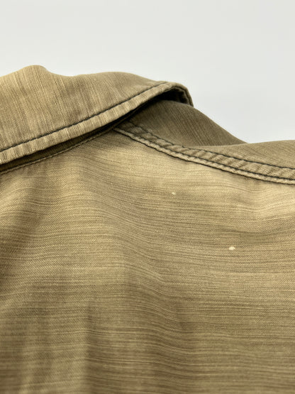 【中古品】【メンズ】 REMI RELIEF レミレリーフ L/S FLOWER STUDS MILITARY SHIRT ロングスリーブ フラワースタッズ ミリタリーシャツ 長袖 トップス 140-260803-kk-25-hon サイズ：M カラー：カーキ 万代Net店