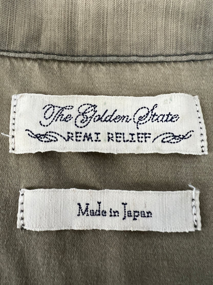 【中古品】【メンズ】 REMI RELIEF レミレリーフ L/S FLOWER STUDS MILITARY SHIRT ロングスリーブ フラワースタッズ ミリタリーシャツ 長袖 トップス 140-260803-kk-25-hon サイズ：M カラー：カーキ 万代Net店