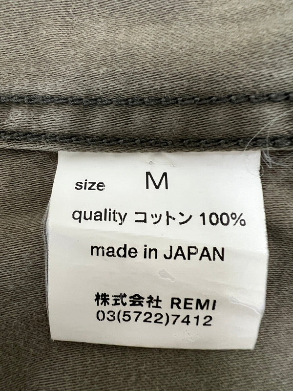 【中古品】【メンズ】 REMI RELIEF レミレリーフ L/S FLOWER STUDS MILITARY SHIRT ロングスリーブ フラワースタッズ ミリタリーシャツ 長袖 トップス 140-260803-kk-25-hon サイズ：M カラー：カーキ 万代Net店