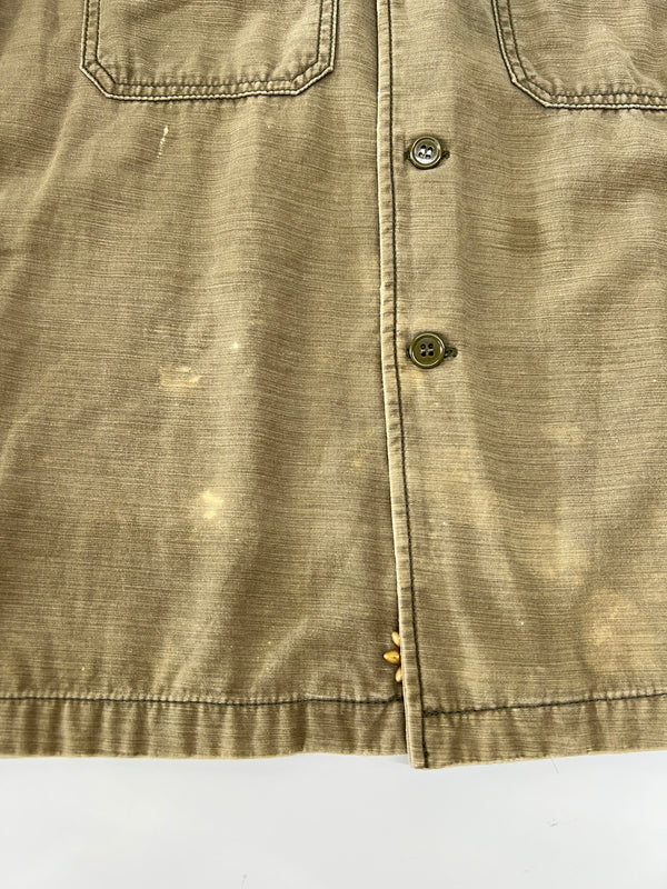 【中古品】【メンズ】 REMI RELIEF レミレリーフ L/S FLOWER STUDS MILITARY SHIRT ロングスリーブ フラワースタッズ ミリタリーシャツ 長袖 トップス 140-260803-kk-25-hon サイズ：M カラー：カーキ 万代Net店