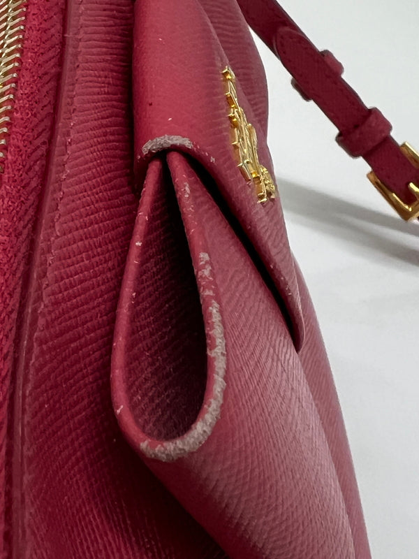【現状渡し品】【レディース】 PRADA プラダ サフィアーノ リボン フラットポーチ 1M1441 カバン クラッチバッグ 181-260704-kk-13-hon カラー：ピンク 万代Net店