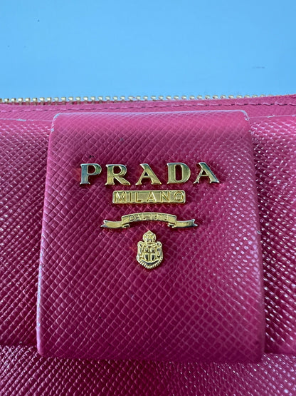 【現状渡し品】【レディース】 PRADA プラダ サフィアーノ リボン フラットポーチ 1M1441 カバン クラッチバッグ 181-260704-kk-13-hon カラー：ピンク 万代Net店