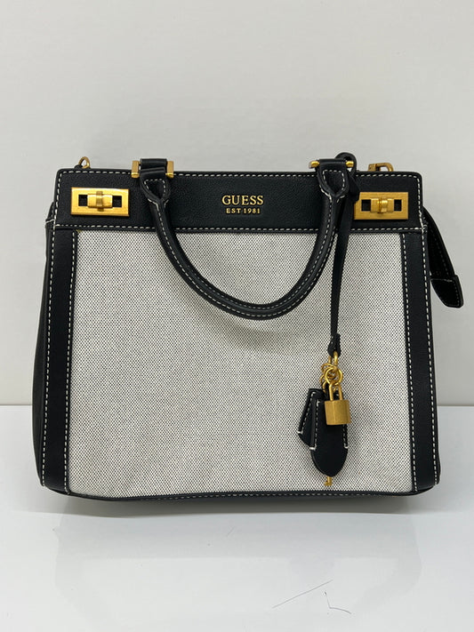 【中古品】【レディース】 GUESS ゲス BAG KATEY LUXURY SATCHEL HA787026 ケイティ ラグジュアリー サッチェル カバン 2WAYバッグ 188-260815-kk-18-hon カラー：ホワイト/ブラック 万代Net店
