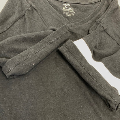 【中古品】【メンズ】 MOMOTARO JEANS 桃太郎ジーンズ VNECK S/S TEE Vネック ショートスリーブ Tシャツ 出陣 半袖 145-260721-as-13-izu サイズ：L カラー：ブラック 万代Net店