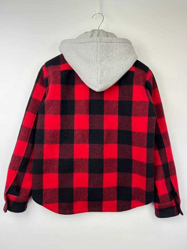 【中古品】【メンズ】 FAT エフエーティー Hooded Buffalo Check Shirt F31121-JK35-AB フーデッドバッファローチェックシャツ トップス ロングスリーブシャツ 142-260809-SH-11-hon サイズ：TITCH カラー：レッド ブラック グレー 万代Net店