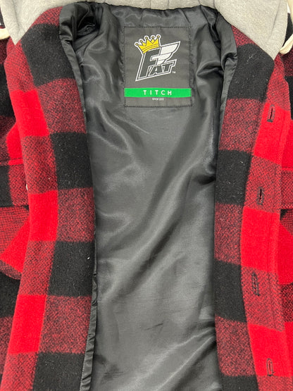【中古品】【メンズ】 FAT エフエーティー Hooded Buffalo Check Shirt F31121-JK35-AB フーデッドバッファローチェックシャツ トップス ロングスリーブシャツ 142-260809-SH-11-hon サイズ：TITCH カラー：レッド ブラック グレー 万代Net店