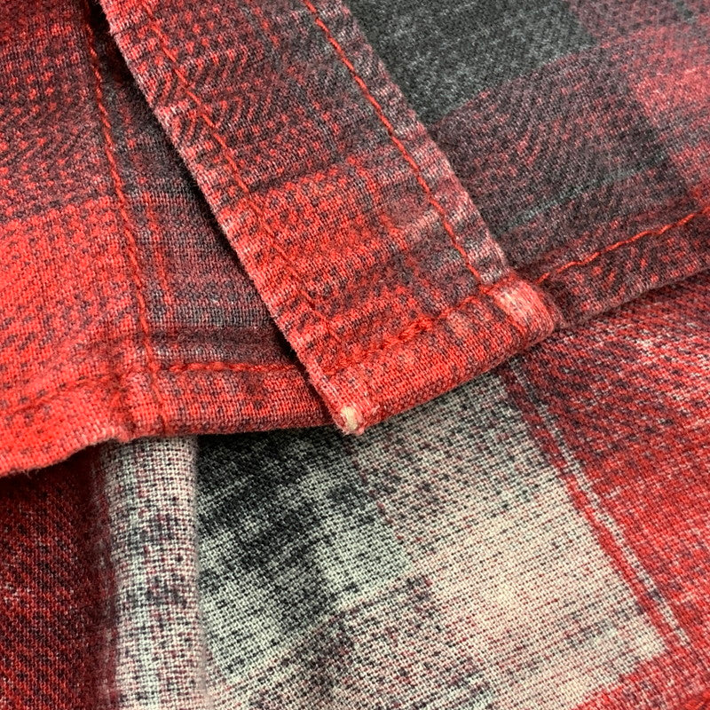 【中古品】【メンズ】 CORE FIGHTER コアファイター OMBRE CHECK LS SHIRT オンブレ チェック ロングスリーブ シャツ トップス 長袖 142-260717-cs-10-izu サイズ：M カラー：レッド 万代Net店