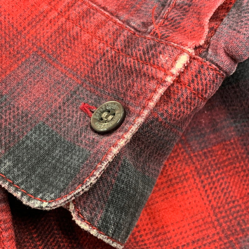 【中古品】【メンズ】 CORE FIGHTER コアファイター OMBRE CHECK LS SHIRT オンブレ チェック ロングスリーブ シャツ トップス 長袖 142-260717-cs-10-izu サイズ：M カラー：レッド 万代Net店