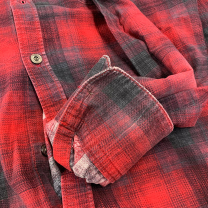 【中古品】【メンズ】 CORE FIGHTER コアファイター OMBRE CHECK LS SHIRT オンブレ チェック ロングスリーブ シャツ トップス 長袖 142-260717-cs-10-izu サイズ：M カラー：レッド 万代Net店