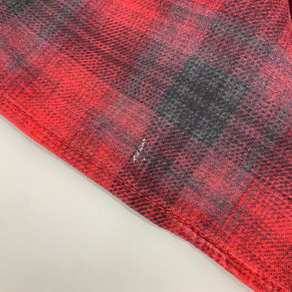 【中古品】【メンズ】 CORE FIGHTER コアファイター OMBRE CHECK LS SHIRT オンブレ チェック ロングスリーブ シャツ トップス 長袖 142-260717-cs-10-izu サイズ：M カラー：レッド 万代Net店