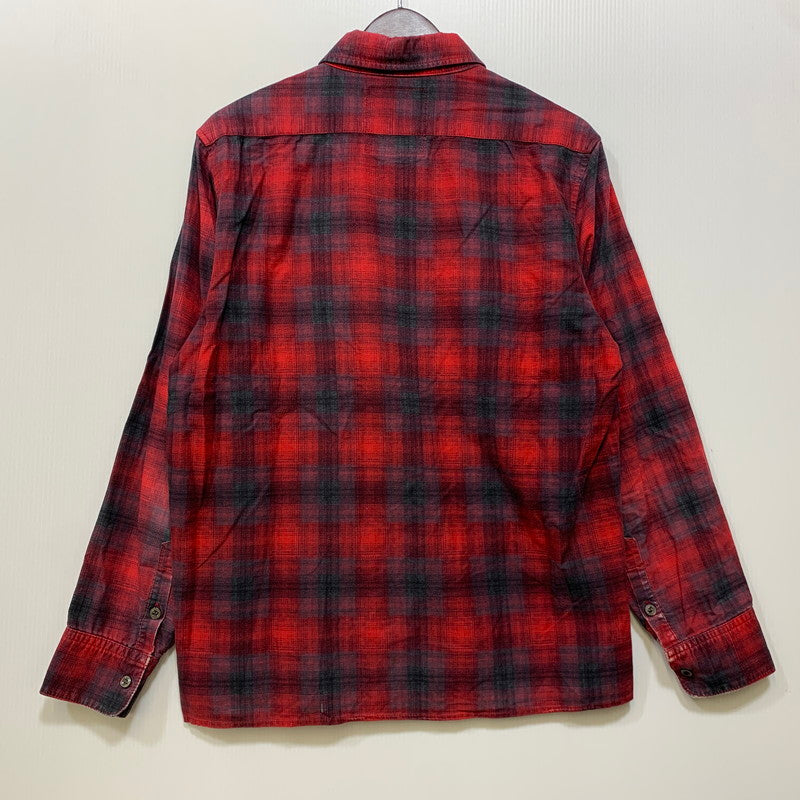 【中古品】【メンズ】 CORE FIGHTER コアファイター OMBRE CHECK LS SHIRT オンブレ チェック ロングスリーブ シャツ トップス 長袖 142-260717-cs-10-izu サイズ：M カラー：レッド 万代Net店