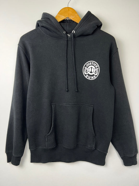 【中古品】【メンズ】 ANDSUNS アンドサンズ × JUSTICE ジャスティス 別注 コラボ LADY JUSTICESUNS PULLOVER HOODIE レディー ジャスティスサンズ プルオーバーフーディー トップス プルオーバーパーカー 147-260803-kk-30-hon カラー：ブラック 万代Net店