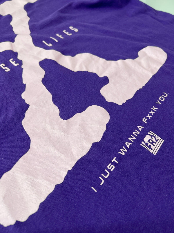 【中古品】【メンズ】 FR2 エフアールツー THE SEX LIFE S/S TEE ショートスリーブ Tシャツ 半袖 トップス 142-260803-kk-03-hon サイズ：L カラー：パープル 万代Net店