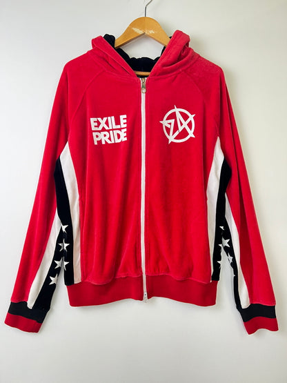【現状渡し品】【メンズ】 24KARATS 24カラッツ EXILE PRIDE VELOUR HOODIE 223564 エグザイルプライドベロアパーカー トップス 142-260918-YS-07-hon サイズ：XL カラー：レッド 万代Net店