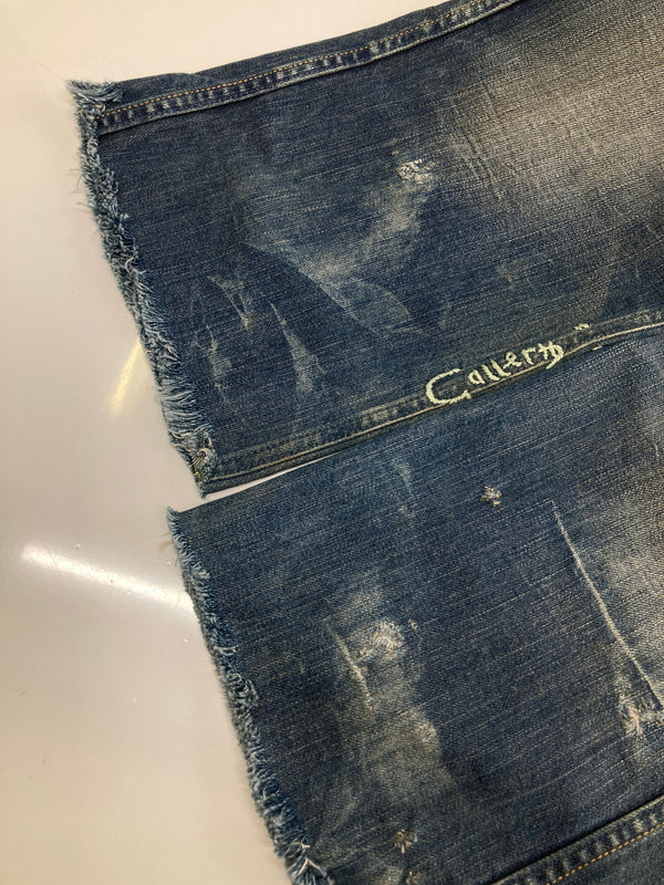 【中古品】【メンズ/レディース】 DIESEL DENIM GALLERY ディーゼルデニムギャラリー EMBROIDERED DISTRESSED DENIM PANTS 刺繍ディストレスドデニムパンツ ボトムス 152-260917-YS-10-hon サイズ：28 カラー：インディゴ 万代Net店