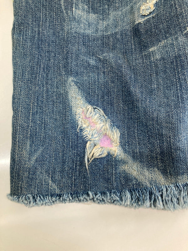 【中古品】【メンズ/レディース】 DIESEL DENIM GALLERY ディーゼルデニムギャラリー EMBROIDERED DISTRESSED DENIM PANTS 刺繍ディストレスドデニムパンツ ボトムス 152-260917-YS-10-hon サイズ：28 カラー：インディゴ 万代Net店