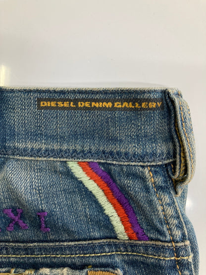 【中古品】【メンズ/レディース】 DIESEL DENIM GALLERY ディーゼルデニムギャラリー EMBROIDERED DISTRESSED DENIM PANTS 刺繍ディストレスドデニムパンツ ボトムス 152-260917-YS-10-hon サイズ：28 カラー：インディゴ 万代Net店