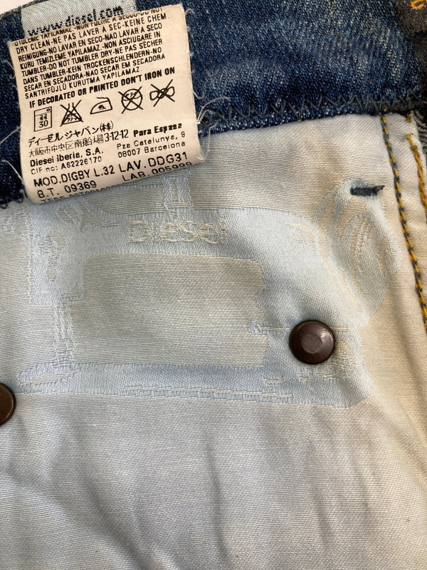 【中古品】【メンズ/レディース】 DIESEL DENIM GALLERY ディーゼルデニムギャラリー EMBROIDERED DISTRESSED DENIM PANTS 刺繍ディストレスドデニムパンツ ボトムス 152-260917-YS-10-hon サイズ：28 カラー：インディゴ 万代Net店