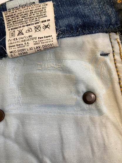 【中古品】【メンズ/レディース】 DIESEL DENIM GALLERY ディーゼルデニムギャラリー EMBROIDERED DISTRESSED DENIM PANTS 刺繍ディストレスドデニムパンツ ボトムス 152-260917-YS-10-hon サイズ：28 カラー：インディゴ 万代Net店