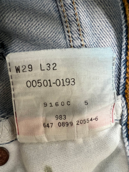 【中古品】【メンズ】 Levi's リーバイス 501 00501-0193 501 デニムパンツ ボトムス 157-260809-SH-21-hon サイズ：29 カラー：ライトインディゴ 万代Net店