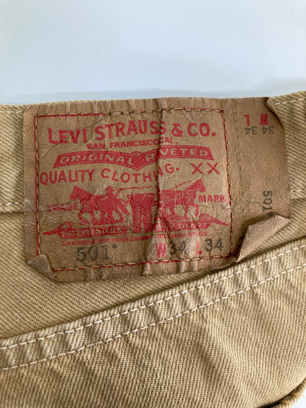 【現状渡し品】【メンズ】 LEVI'S リーバイス 501 STRAIGHT FIT COTTON PANTS 501ストレートフィットコットンパンツ ボトムス 158-260917-YS-13-hon サイズ：W34 L34 カラー：ベージュ 万代Net店