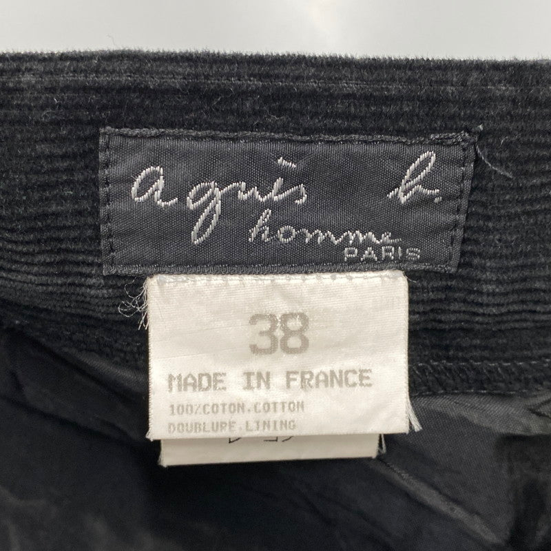【中古品】【メンズ】 agnes b. HOMME アニエスベーオム CORDUROY PANTS 103549 コーデュロイパンツ フランス製 152-260814-as-04-izu サイズ：38 カラー：ブラック 万代Net店