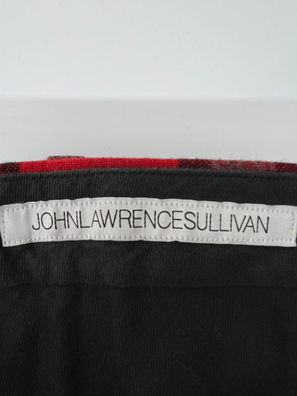 【中古品】【メンズ】 JOHN LAWRENCE SULLIVAN ジョンローレンスサリバン WOOL CHECK LONG PANTS 2B001 11-04 ウール チェック ロングパンツ ボトムス 152-260628-kk-06-hon サイズ：36 カラー：レッド 万代Net店