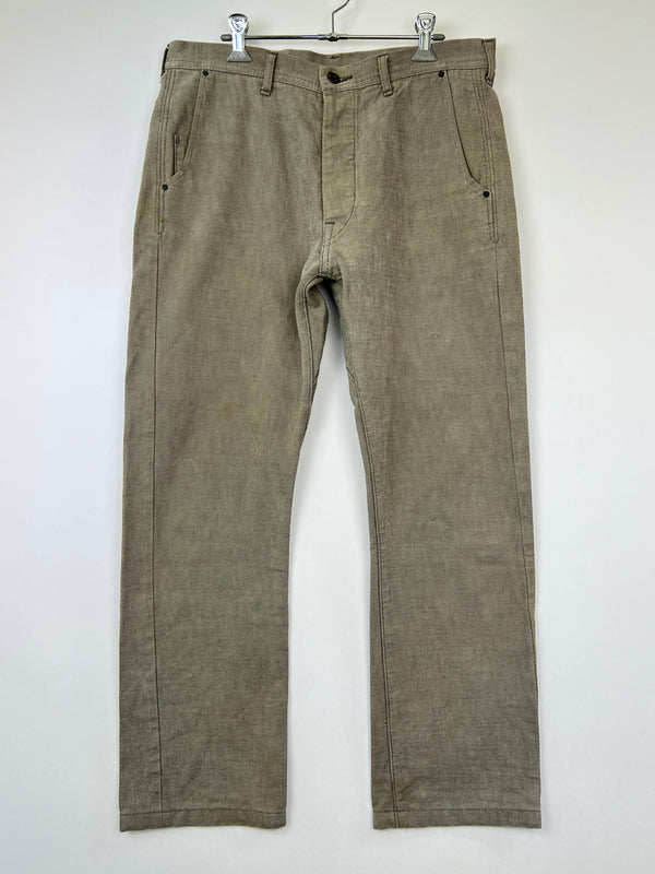 【中古品】【メンズ】 BRU NA BOINNE ブルーナボイン METAL PANTS 7009METAL メタル パンツ ボトムス 158-260808-SH-12-hon サイズ：32 カラー：グレージュ系 万代Net店