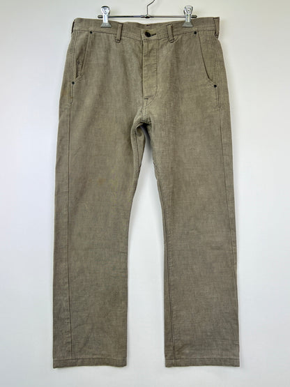 【中古品】【メンズ】 BRU NA BOINNE ブルーナボイン METAL PANTS 7009METAL メタル パンツ ボトムス 158-260808-SH-12-hon サイズ：32 カラー：グレージュ系 万代Net店