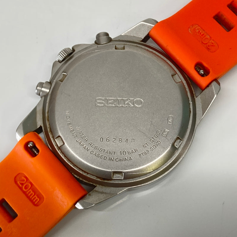 【現状渡し品】【メンズ】 SEIKO セイコー CHRONOGRAPH MILITARY WATCH SND399P1 7T92-0DX0 クロノグラフ ミリタリーウォッチ クォーツ 腕時計 198-260804-kk-15-hon カラー：シルバー/オレンジ 万代Net店
