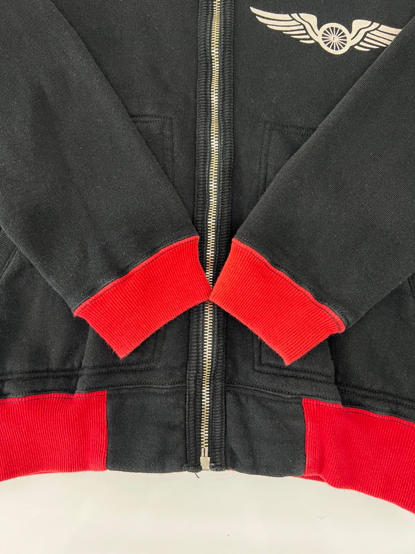 【中古品】【メンズ】 THE FLAT HEAD ザ フラットヘッド BLACKMINT L/S ZIP SW ブラックミント ロングスリーブ ジップスウェット トップス 140-260803-kk-36-hon カラー：ブラック 万代Net店