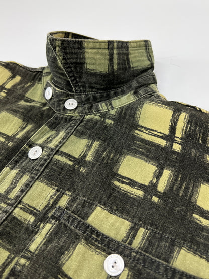 【中古品】【メンズ】 SASSAFRAS ササフラス L/S SHADOW CHECK SHIRT ロングスリーブ シャドーチェックシャツ 長袖 トップス 145-260803-kk-26-hon サイズ：S カラー：グリーン系 万代Net店