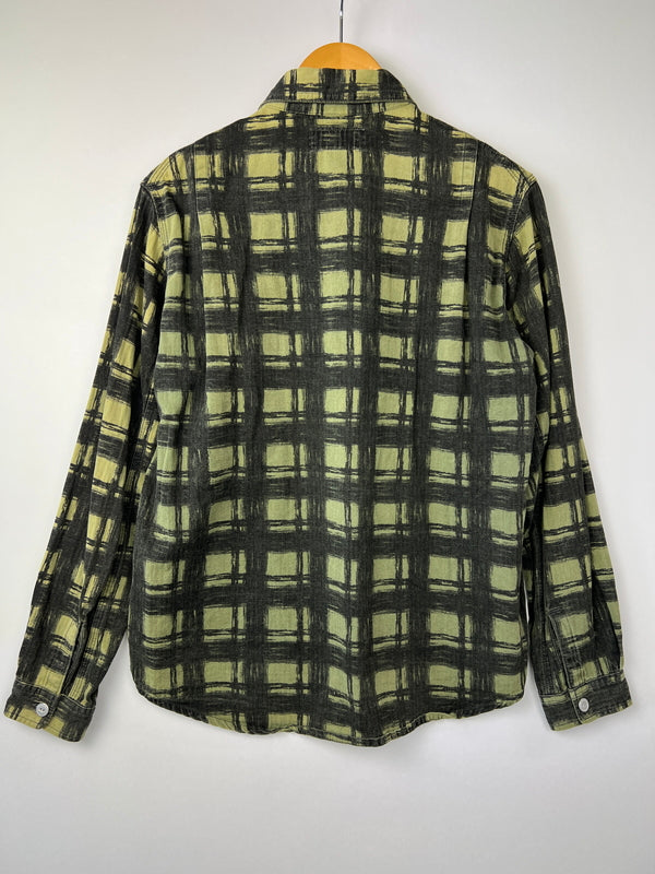 【中古品】【メンズ】 SASSAFRAS ササフラス L/S SHADOW CHECK SHIRT ロングスリーブ シャドーチェックシャツ 長袖 トップス 145-260803-kk-26-hon サイズ：S カラー：グリーン系 万代Net店