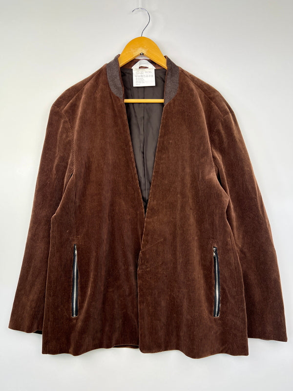 【中古品】【メンズ】 DIGAWEL ディガウェル NO COLLAR JACKET (1)(CORDUROY) DWROB023 ノーカラージャケット ライトアウター 140-260815-kk-05-hon サイズ：2 カラー：ブラウン 万代Net店