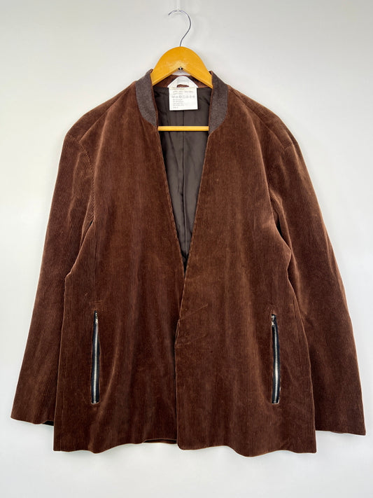 【中古品】【メンズ】 DIGAWEL ディガウェル NO COLLAR JACKET (1)(CORDUROY) DWROB023 ノーカラージャケット ライトアウター 140-260815-kk-05-hon サイズ：2 カラー：ブラウン 万代Net店